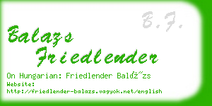 balazs friedlender business card